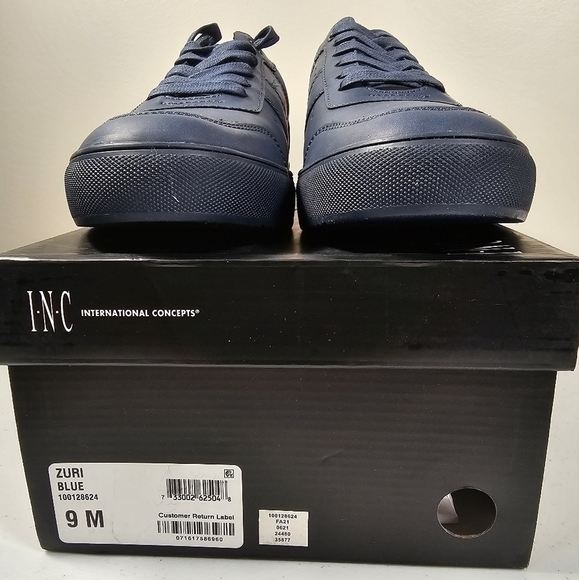 INC International Concepts Mens Zuri Low Top Sneaker Faux Suede Blue Size 9M NEW - Picture 16 of 16